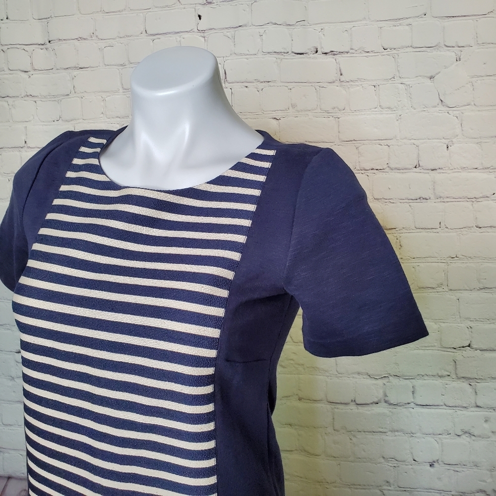 J.Crew Navy Blue & Off White Stripe Nautical Dress Size 0 - Picture 4 of 8